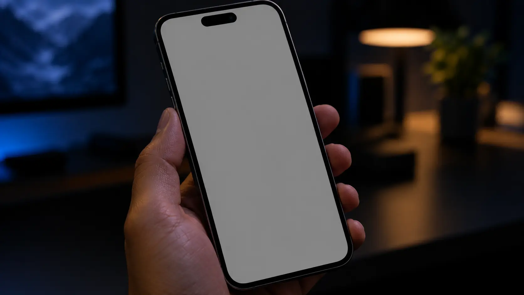 iPhone screen showing a solid gray test pattern to check for OLED burn in