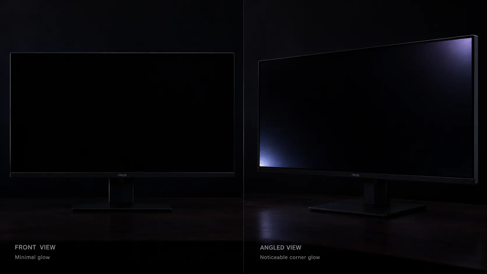 Comparing IPS glow from two different viewing angles on a monitor